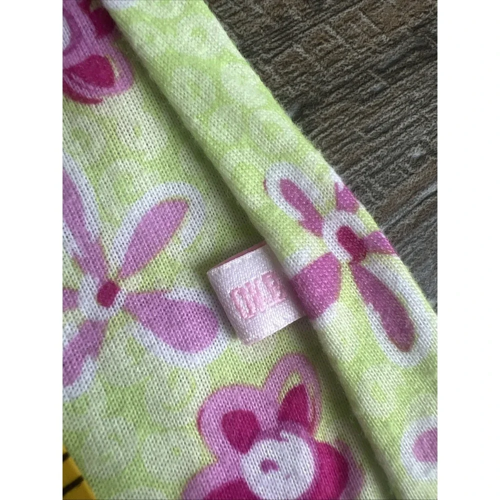 Vtg Oshkosh Girl Bubble Pant Romper Pink Flower Green 18 Months Summer‎